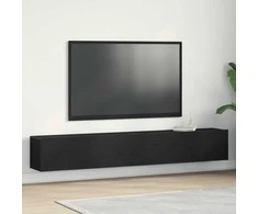 TV staliukas Televizoriaus spintelė 2 pcs Juoda 100 x 30 x 30 cm