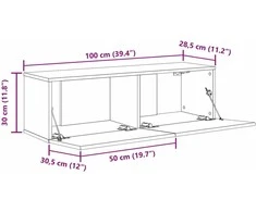TV staliukas Televizoriaus spintelė 2 pcs Juoda 100 x 30 x 30 cm