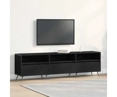 TV staliukas Televizoriaus spintelė juoda ąžuolo 150 x 30 x 44,5 cm