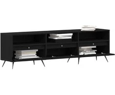 TV staliukas Televizoriaus spintelė juoda ąžuolo 150 x 30 x 44,5 cm