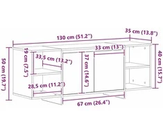 TV staliukas Televizoriaus spintelė 130 x 35 x 50 cm Juodojo ąžuolo