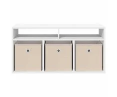 TV staliukas Žemas stalas su stalčių Balta 87 x 27,5 x 43 cm
