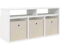 TV staliukas Žemas stalas su stalčių Balta 87 x 27,5 x 43 cm