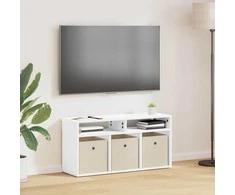 TV staliukas Žemas stalas su stalčių Balta 87 x 27,5 x 43 cm