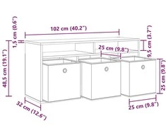 TV staliukas Žemas stalas su stalčių Pilkas Sonoma 102 x 32 x 48,5 cm