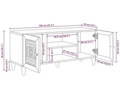 TV vienetai su lentyna Balta 105 x 33 x 46 cm Apdirbta mediena