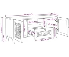 TV vienetai su stalčių Balta 105 x 33 x 46 cm Apdirbta mediena