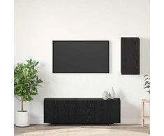 TV staliukas Sieninis televizoriaus stovas Juodas ąžuolas 30,5 x 30 x 60 cm