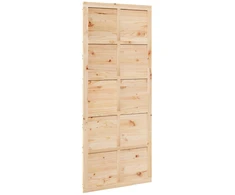 Tvarto durys 90 x 2,5 x 208 cm Pušies medienos masyvas Natūrali