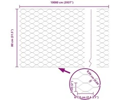 Hexagonal Fence with Post 100 x 0,8 m PVC dengtas plienas Pilka