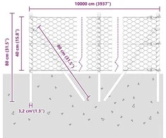 Heksagonalinė tvoros tvirtinimo sistema 100 x 0,4 m Žalia