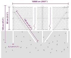 Heksagonalinė tvoros tvirtinimo sistema 100 x 0,8 m Žalia