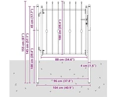 Tvora vartai ASTEN 100 x 100 cm Užrakintas Metalas Juoda