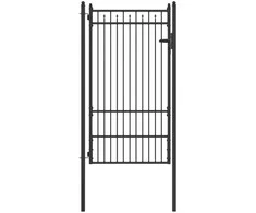 Tvora vartai HORST 100 x 175 cm Metalas Juoda Užrakintas