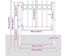 Tvora vartai HORST 100 x 75 cm Metalas Juoda Užrakintas