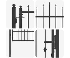 Tvora vartai ASTEN 100 x 175 cm Metalas Juoda Užrakintas