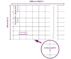 Lauko laukinė tvora su stulpais 50 x 0,8 m Sidabrinė Tinklelis