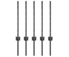 Įmontuotas tvoros stulpas 5 vnt. Pilka 100 cm