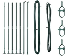 Tvorelės stulpas 7 pcs Žalia Plienas