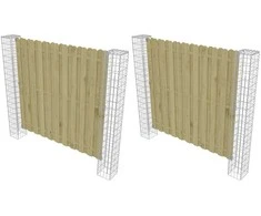 Tvorelės stulpas 2 pcs Sidabro 20 x 20 x 190 cm metalas