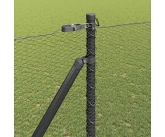 Hexagonal Fence with Post 10 x 1,5 m PVC dengtas plienas Pilka
