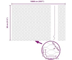 Heksagonalinė tvoros tvirtinimo sistema 100 x 0,8 m Žalia