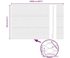 Heksagonalinė tvoros tvirtinimo sistema 100 x 1,2 m Žalia