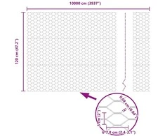 Heksagonalinė tvoros tvirtinimo sistema 100 x 1,2 m Žalia