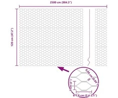 Heksagonalinė tvoros tvirtinimo sistema 25 x 1,2 m Žalia