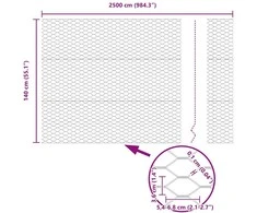Hexagonal Fence with Post 25 x 1,4 m PVC dengtas plienas Žalia