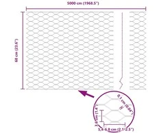 Heksagonalinė tvoros tvirtinimo sistema 50 x 0,6 m Žalia