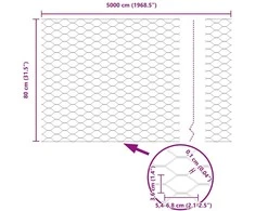 Heksagonalinė tvoros tvirtinimo sistema 50 x 0,8 m Žalia