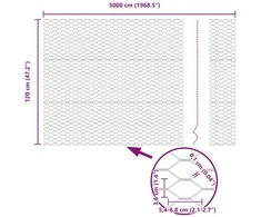 Heksagonalinė tvoros tvirtinimo sistema 50 x 1,2 m Žalia