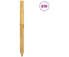 Tvorelių stulpai 10 vnt. Žalia 120 cm Pušies medienos masyvas