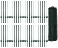 Hexagonal Fence with Post 100 x 0,8 m PVC dengtas plienas Žalia