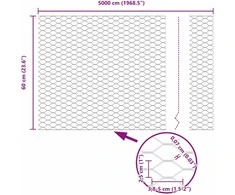 Hexagonal Fence with Post 50 x 0,6 m PVC dengtas plienas Pilka
