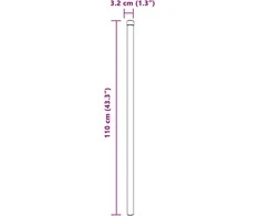 Tvorelės stulpas 12 vnt. Pilka 110 cm