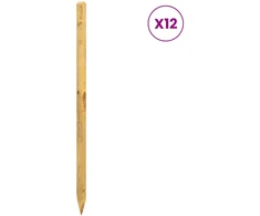 Tvorelių stulpai 12 vnt. Žalia 150 cm Pušies medienos masyvas