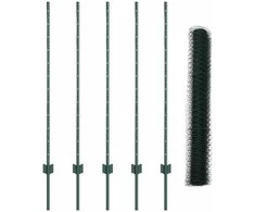 Hexagonal Fence with Post 10 x 1,2 m PVC dengtas plienas Žalia