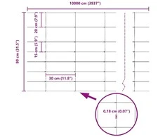 Lauko laukinė tvora su stulpais 100 x 0,8 m Sidabrinė Tinklelis