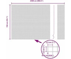 Suvirintas vielos tvora žemės tvirtinimas 25 x 1,5 m Žalia