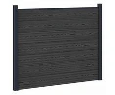 Tvoros plokštė 10 pcs WPC ir aliuminis Juoda