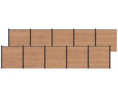 Tvoros plokštė 10 pcs WPC ir aliuminis Ruda