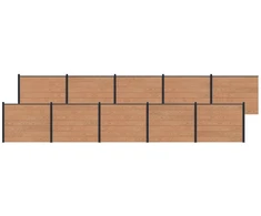 Tvoros plokštė 10 pcs WPC ir aliuminis Ruda