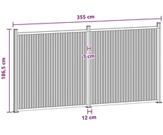 Tvoros plokštė 2 vnt. 355 x 186,5 cm WPC ir aliuminis Juoda