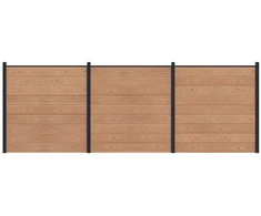 Tvoros plokštė 3 pcs WPC ir aliuminis Ruda