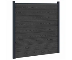 Tvoros plokštė 4 pcs WPC ir aliuminis Juoda