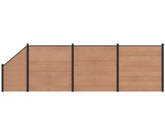 Tvoros plokštė 4 pcs WPC ir aliuminis Ruda