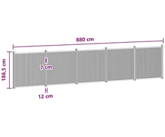Tvoros plokštė 5 vnt. 880 x 186,5 cm WPC ir aliuminis Juoda