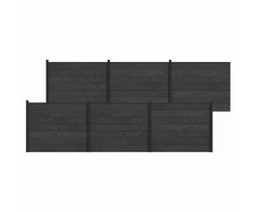 Tvoros plokštė 6 pcs WPC ir aliuminis Juoda